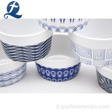 Ramekin all&#39;ingrosso in ceramica smaltata bianca